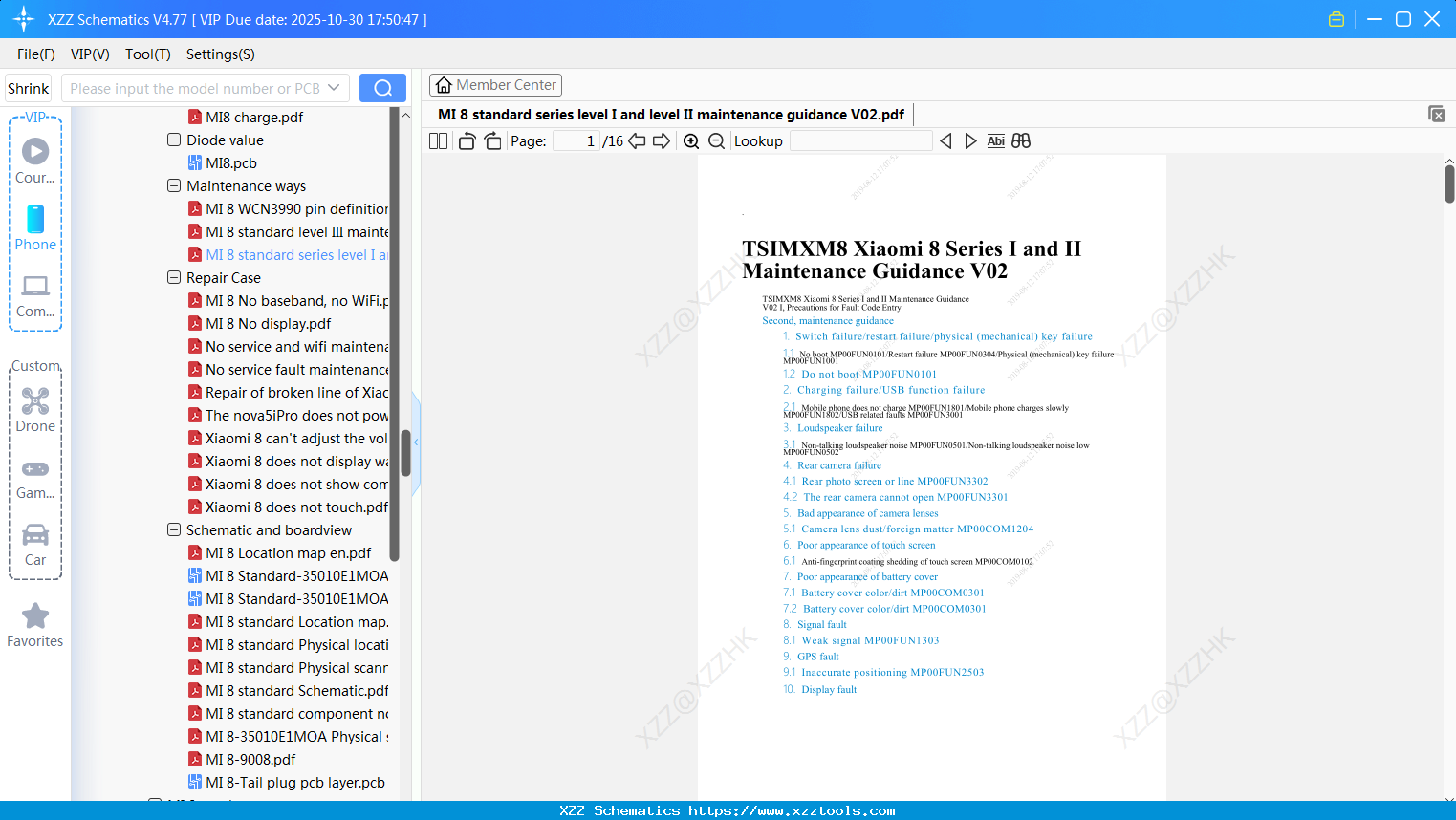 Xiaomi MI 8 Standard Series Level I And Level II Maintenance Guidance V02